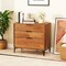 Cherry MDF 3 Drawer Dresser with Metal Legs and Anti Tipping Kit